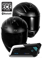 Bluetooth S9-X Solo Intercom Stinger Ece.22.06 Motogp Integral Mattamusta Moottoripyöräkypärä