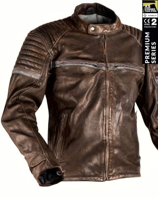 Stealth 92X Vintage Brown Goatnappa Ce Premium Mc Nahkatakki