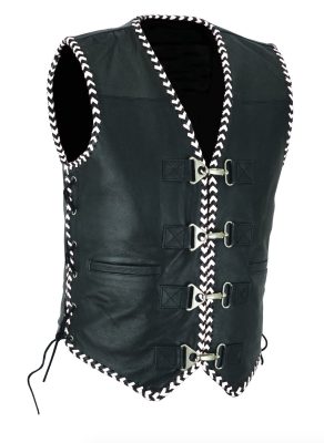 Anarcho Club Whiterib Vest Nahkaliivi
