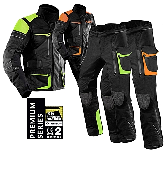 TÄYDELLINEN SAKTI PREMIUM DYNATECH KEVLAR 17092:2020 VEDENPITÄVÄ MOOTTORIPYÖRÄN TÄYSPUKU