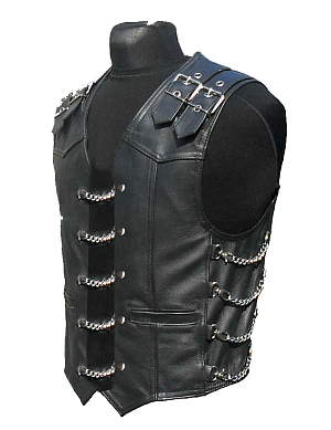 Retro Rider Biker Leather Vest Nahkaliivi