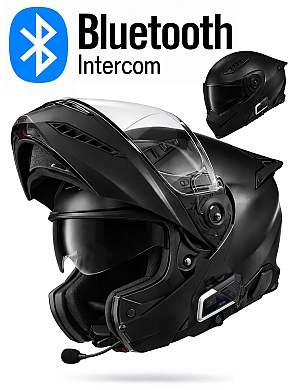 Neo Bluetooth Matt Black S8X Bluetooth 5.3 Moottoripyöräkypärä