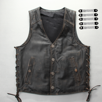 Premium Biker Reager Disstressed Hd -Nahkaliivi