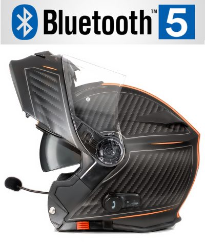 Bluetooth Bullet Hd Matta Oranssi V5 Aurinkosuirto Mc Kypärä
