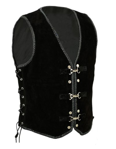 Premium Nubuck Black Vest Nahkaliivi