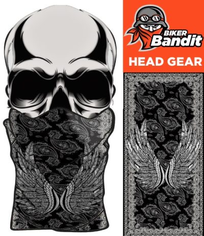 Black Paisley Wings Bandanna Kaula Tube Kaulan Lämpötila Balaclava