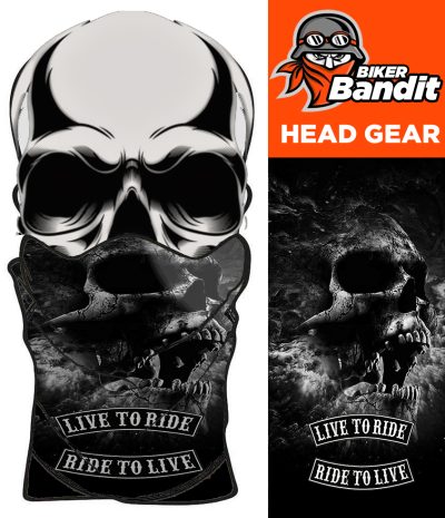 Live To Ride Skull Bandanna Kaula Tube Kaulan Lämpötila Balaclava