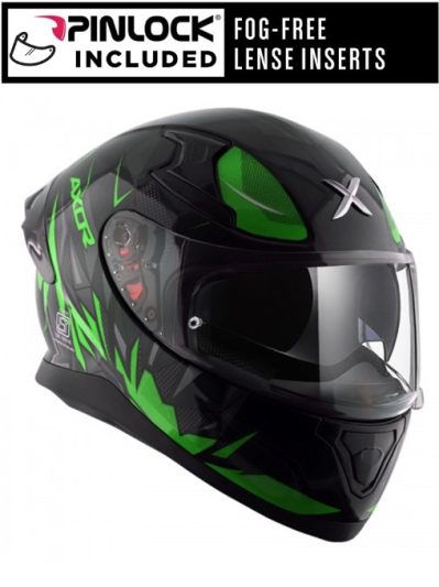 Axor Apex Hunter Black Green Aurinkovisiiri  Pinlock Included Mc Kypärä - Mcv
