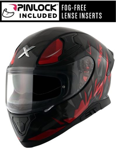 Axor Apex Hunter Black Red Aurinkovisiiri Pinlock Included Mc Kypärä - Mcv