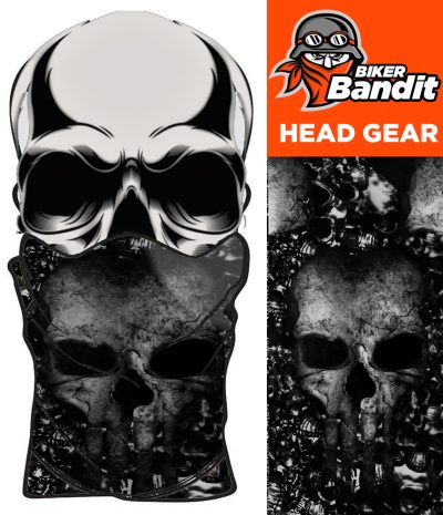 Skulldes White Bandanna Kaula Tube Kaulan Lämpötila Balaclava