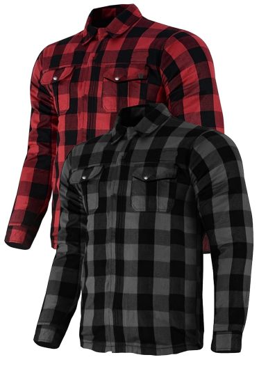 Biker-Shirt Red/Grey Ce-A Flanell Mp-Paita