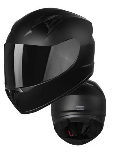 Alpha Black Junior Black Matt Lasten Moottoripyöräkypärä - Mcv