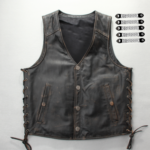 Premium Biker Reager Disstressed Hd -Nahkaliivi