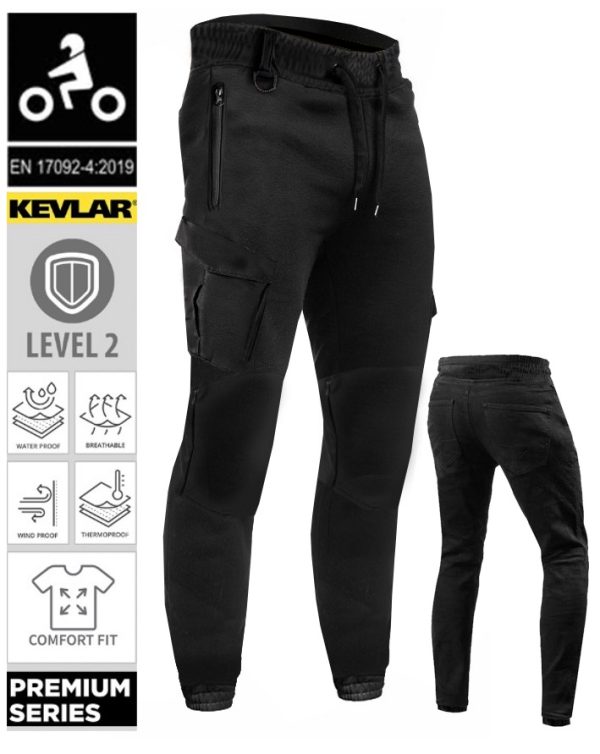 Motogp Trackpants Jogger Black Wp Ce 17092 Sweatpant Biker Soft Pants Mc Pants