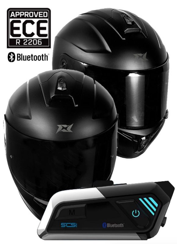 Bluetooth S9-X Solo Intercom Stinger Ece.22.06 Motogp Integral Mattamusta Moottoripyöräkypärä