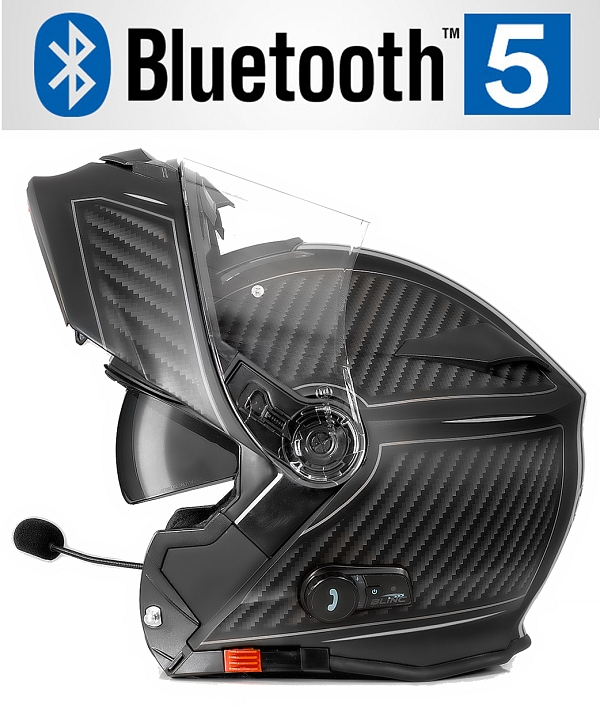 Bluetooth Bullet Hd Matte Harmaa V5 Aurinkosuirto Mc Kypärä