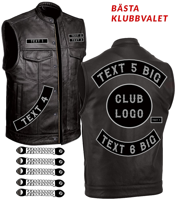 Premium Classico Patch Club Erikois Nahkasliivi