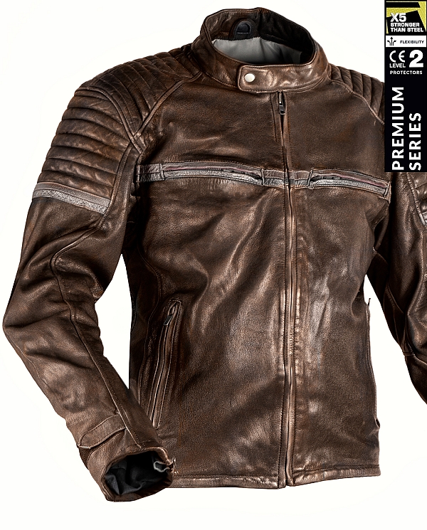 Stealth 92X Vintage Brown Goatnappa Ce Premium Mc Nahkatakki
