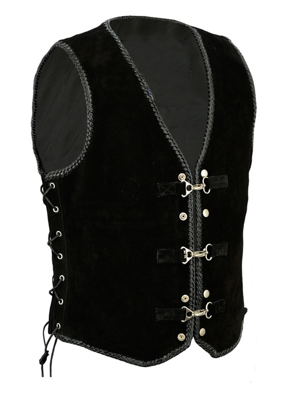 Premium Nubuck Black Vest Nahkaliivi