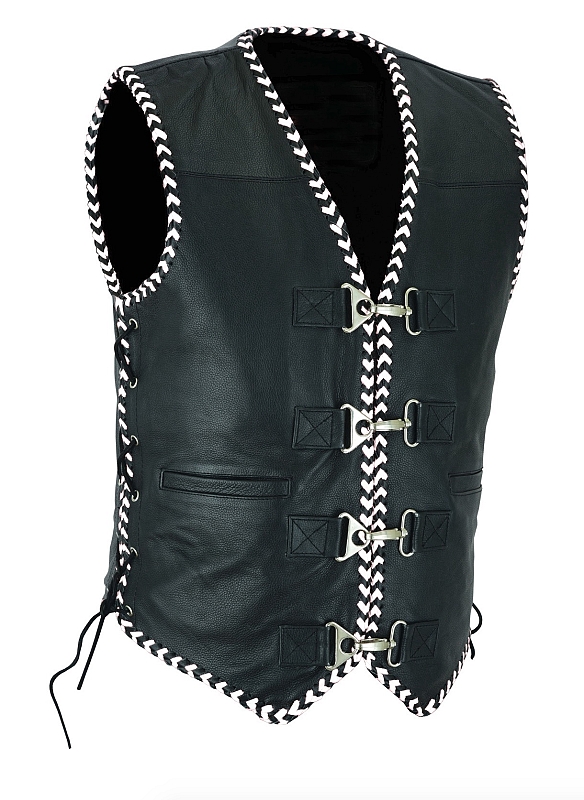 Anarcho Club Whiterib Vest Nahkaliivi