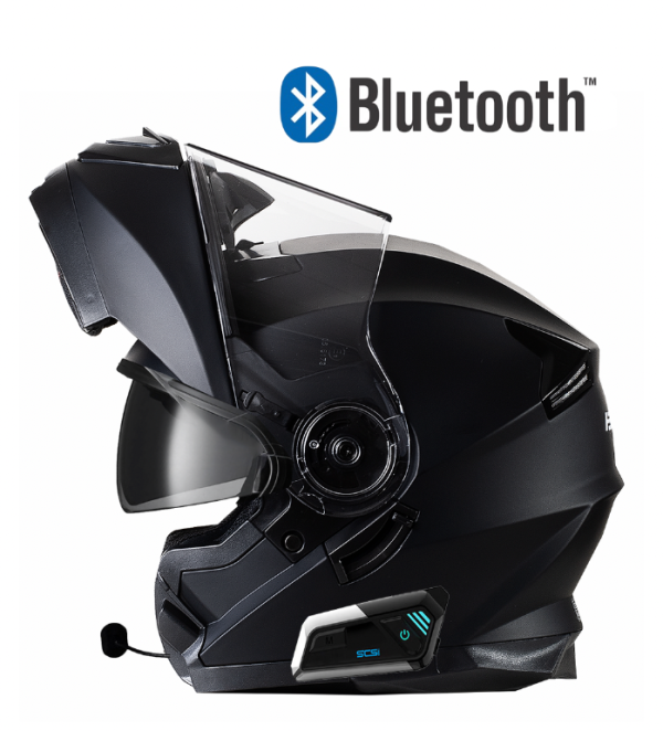 Intercom Flipup-2 Bluetooth Bno Matt Musta Aurinko Mc Kypää