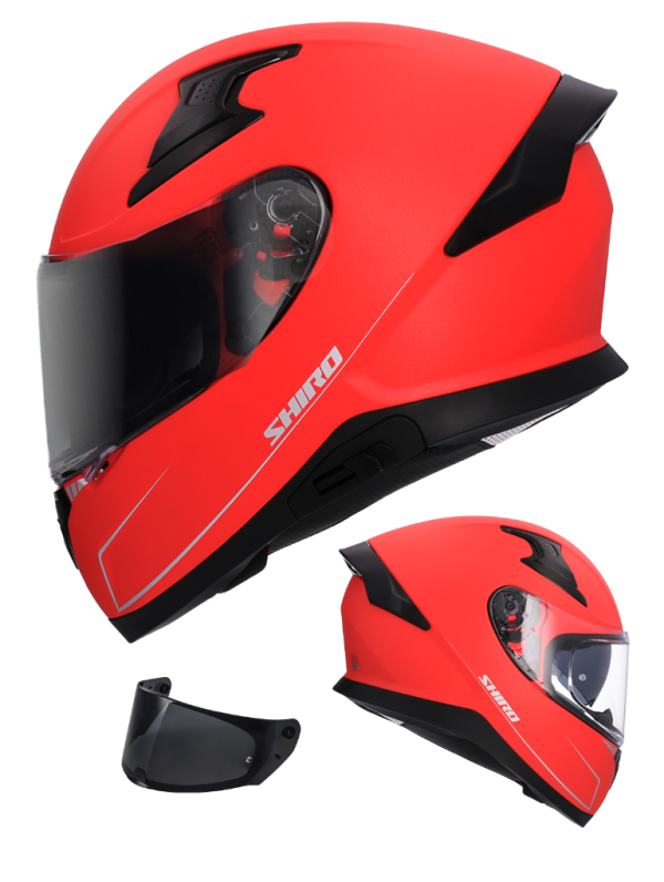Shiro Katana Sv 22-06 Matt Red Aurinkovisiiri Mp Kypärä  