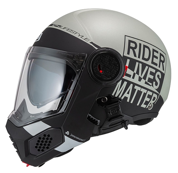 Ghostfighter Duo Nz 22-06 Involt Greyblack&Grey Matt Avattava Mp-Kypärä