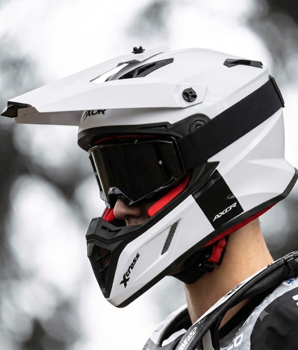 Axor X-Cross Solid White Motocross Cross Kypärä 