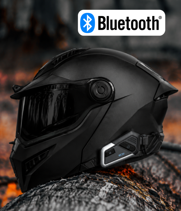 Intercom Ghost Dark Aero Edition 22-06 Matt Black Bluetooth Avattava Mp-Kypärä