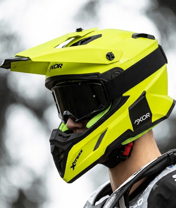 Axor X-Cross Solid Fluor Yellow Motocross Cross Kypärä 