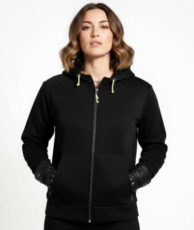 Lady Barricade Plain Black Kevlar Ce 17092:2020 Vedenpitävä Mc-Huppa Mcv