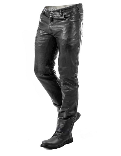 Premium Vintage Musta 92-x Touring Goat Nappa -nahkahousut