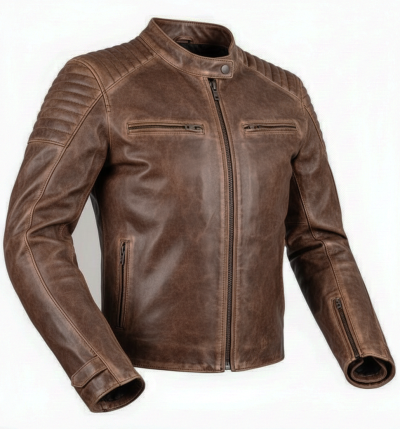 Bandit 92x Disstressed Brown Goat Nappa Ce Premium Mc Nahkatakki