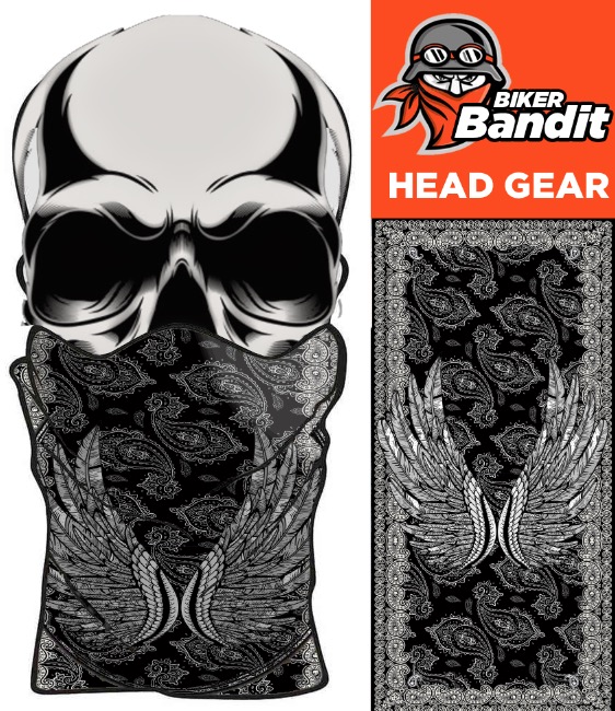 Black Paisley Wings Bandanna Kaula Tube Kaulan LÄmpÖtila Balaclava