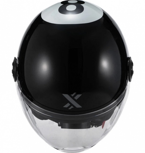 Shox Interceptor 8 Ball Open Face Gloss Black Mc Hjelm