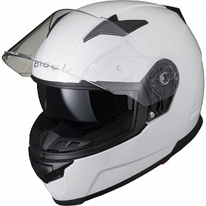 Black Apex Full Face Moottoripyöräkypärä Gloss White Sunvisor 53050503 Mc KypÄÄ